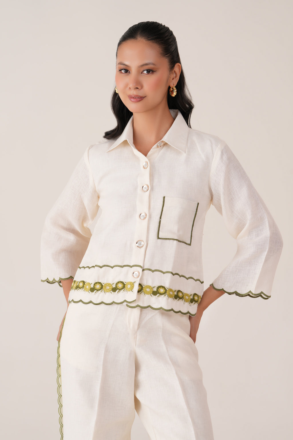 Ivory Trim Shirt