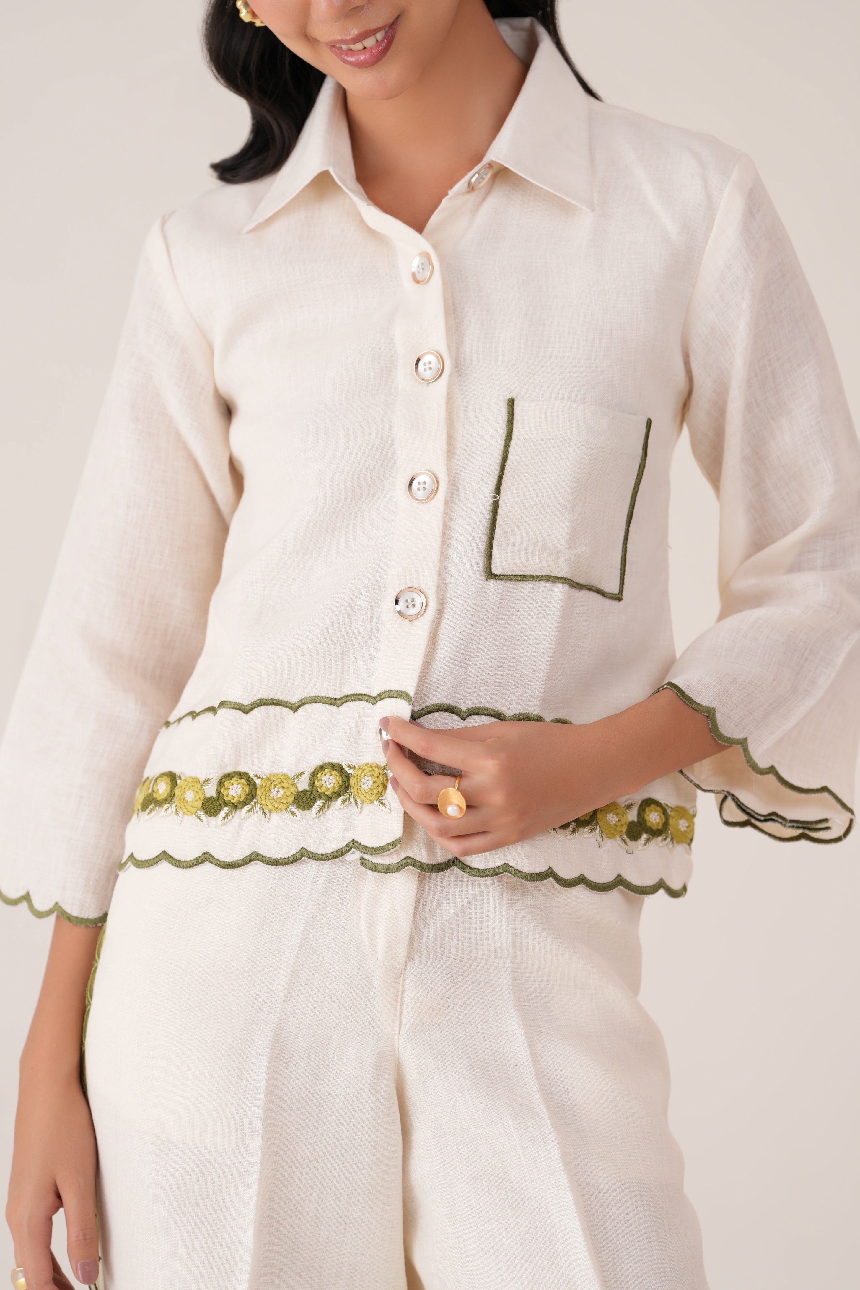 Ivory Trim Shirt