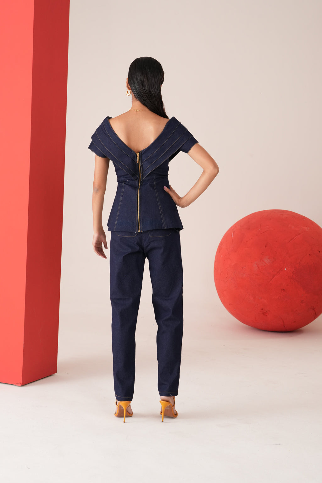Indigo Pleated Pants