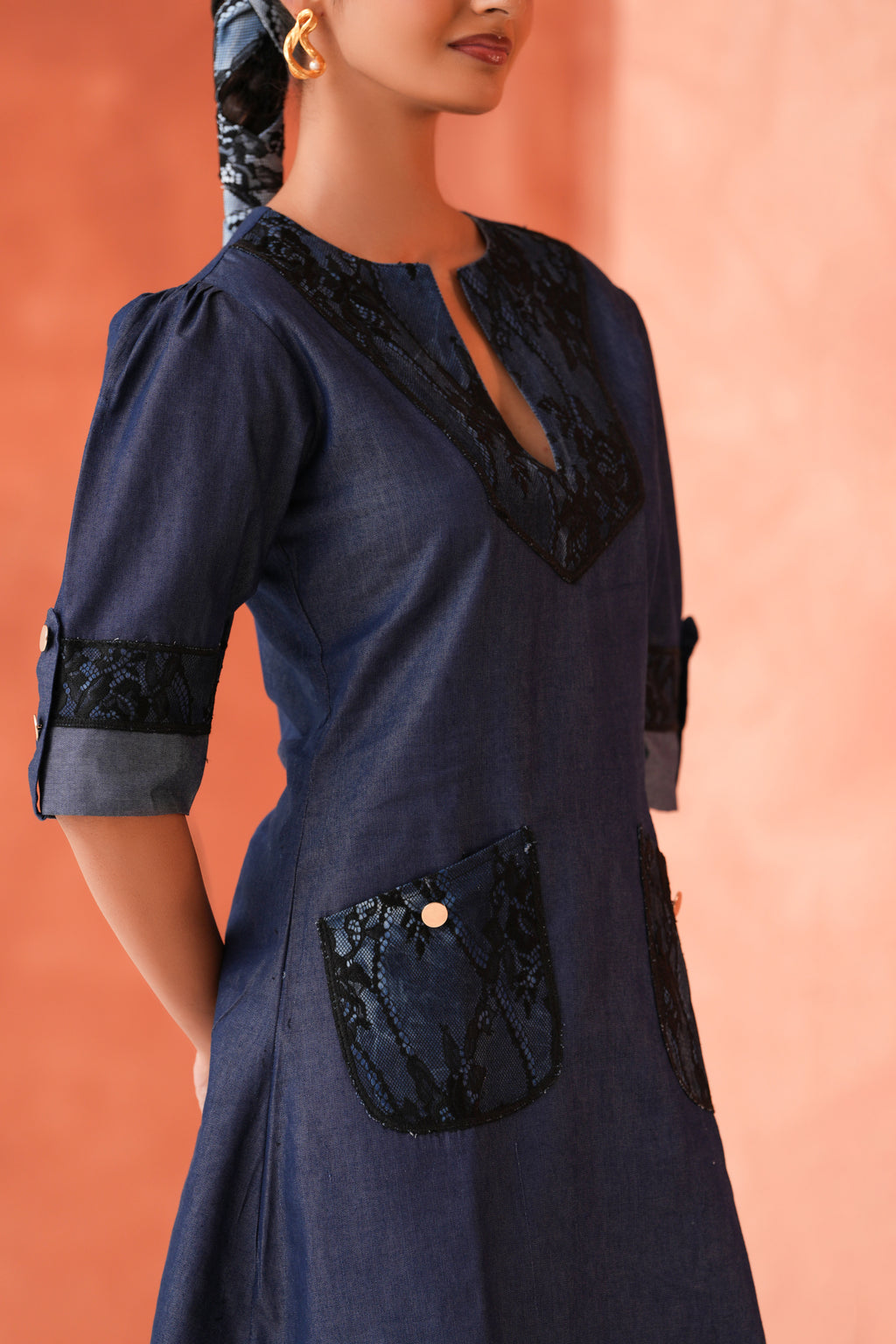 Indigo Lace Dress
