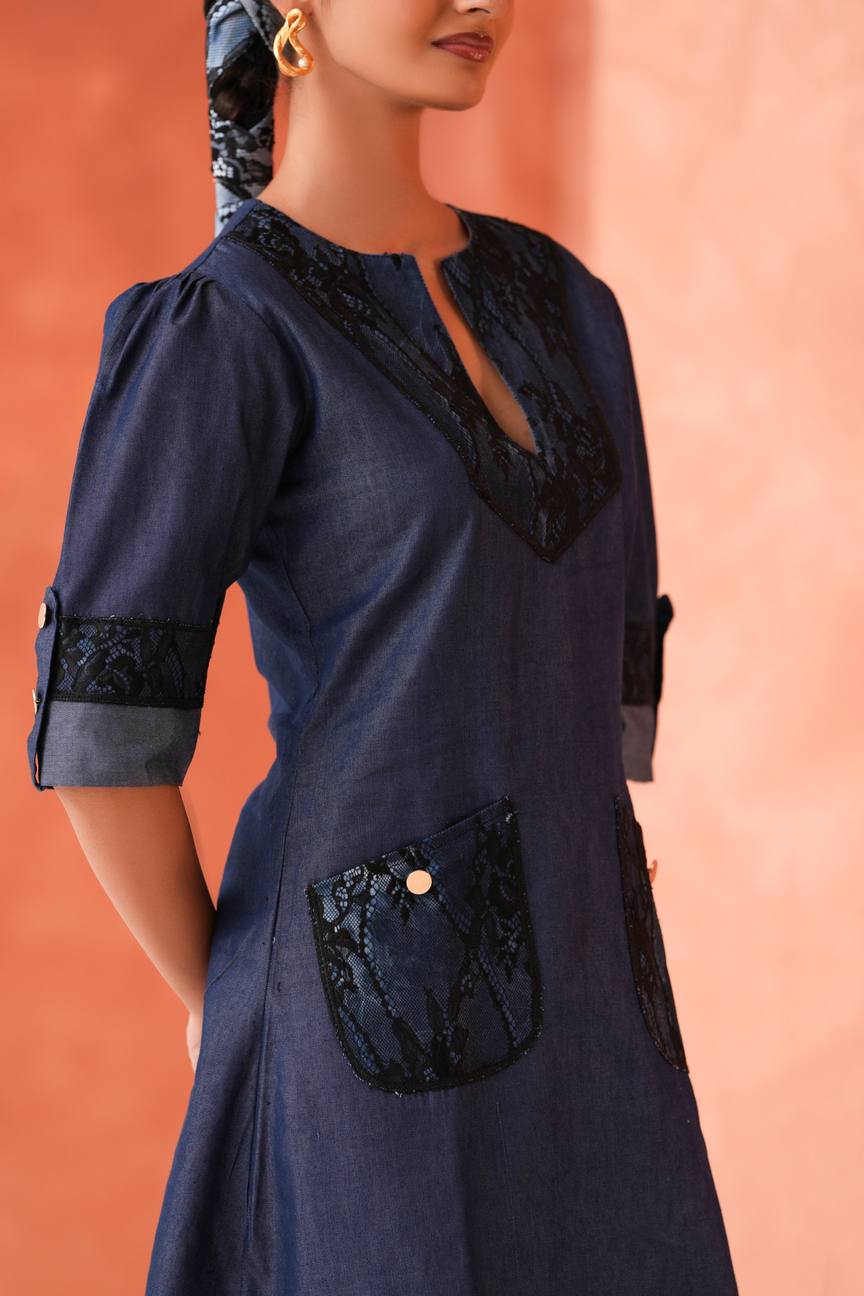 Indigo Lace Dress