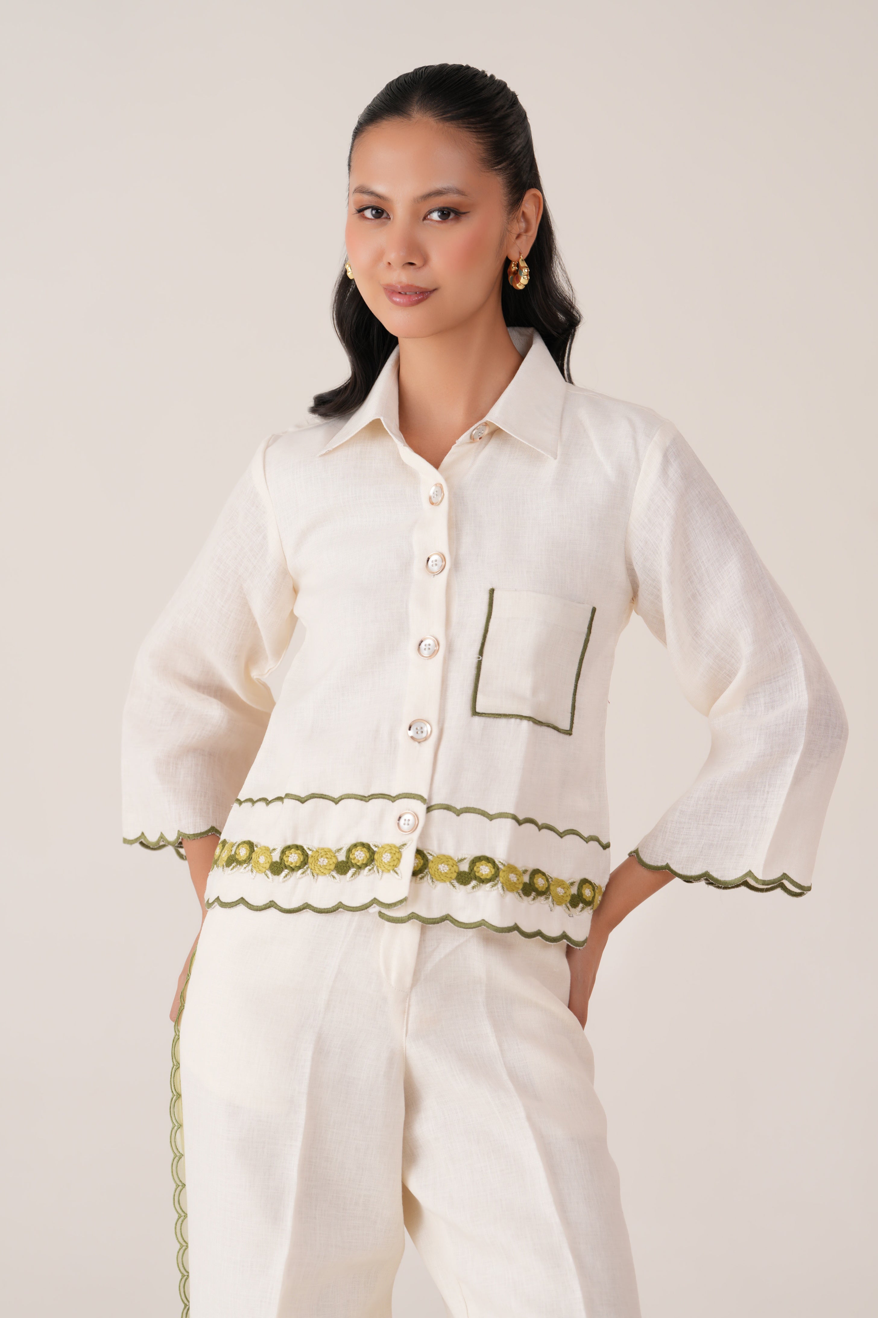 Ivory Trim Co-ord Set