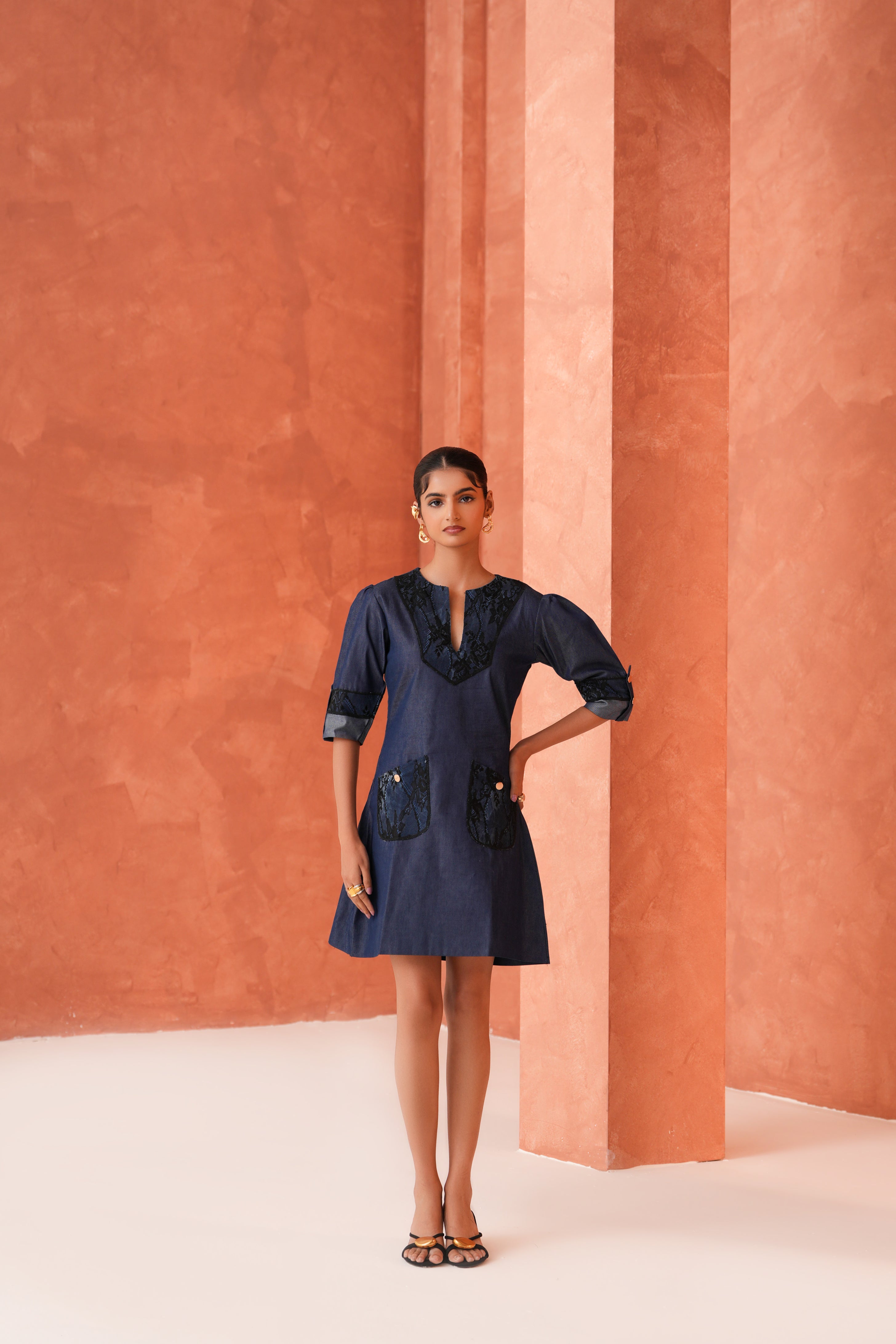 Indigo Lace Dress