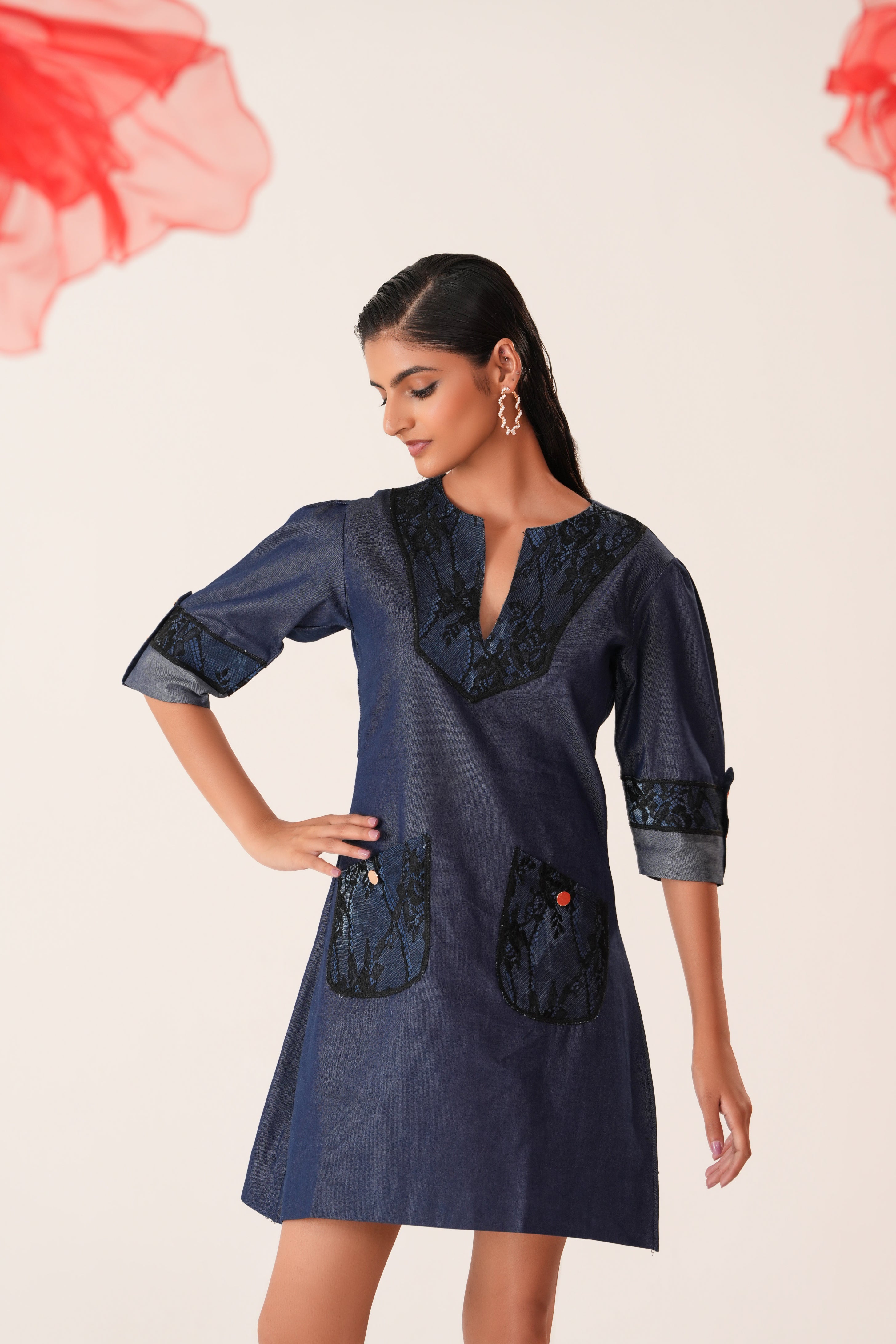 Indigo Lace Dress
